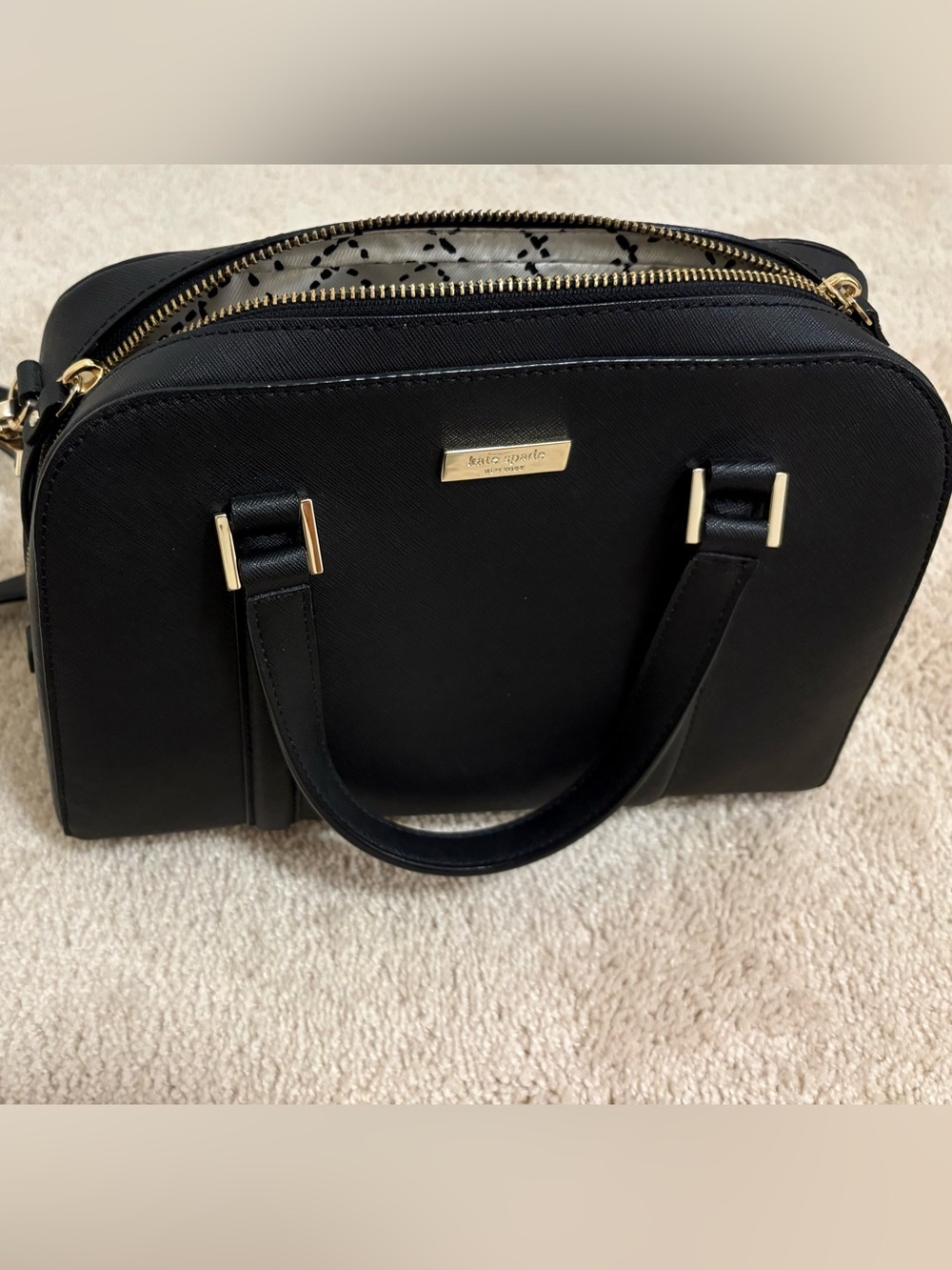 Kate spade Black Saffiano Leather Newbury Lane Small Felix Satchel/Crossbody Bag